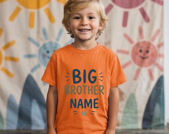 Custom Big Brother Shirt,Custom Sibling Shirts,Personalized Big Brother,New Big Brother ,Announcement Toddler and Youth Sibling Birthday,