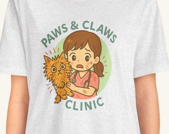 Paws and Claws Clinic Tee: Funny Vet Tech Gift for Animal Lovers