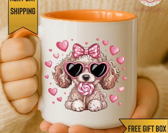 Cute Puppy Love Mug, Valentine Dog Mug, Cute Dog Coffee Mug, Puppy Lover Gift, Valentine Gift for Her, Dog Mom Mug, Next Day Shipping