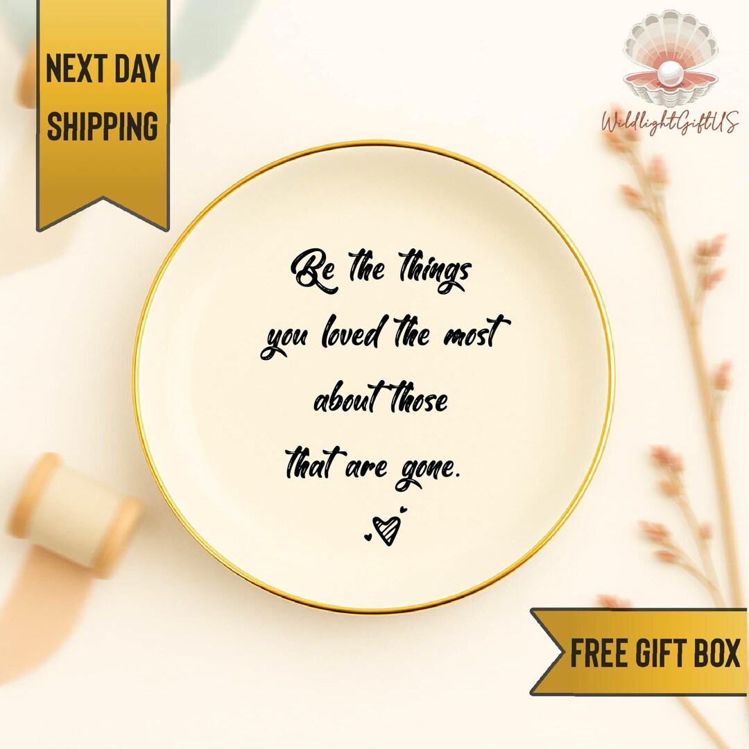 Memorial Ring Dish, Sympathy Gift Keepsake, Inspirational Quote Trinket ...