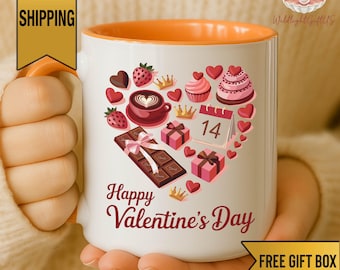 Happy Valentine’s Day Mug, Cute Valentine Coffee Mug, Valentine Gift Mug, Romantic Love Mug, Valentine’s Day Gift