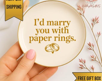 Paper Rings Ring Dish Romantic Gift for Her Cute Engagement Gift Jewelry Dish Anniversary Gift Valentine Gift Wedding Ring Holder