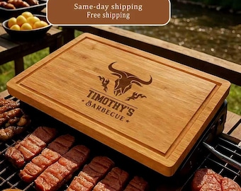Geschenk für Ihn, Grillgeschenke, Grillbrett, Individuelles Grillbrett, Grillgeschenke, Fleisch-Schneidebrett, personalisiertes Schneidebrett, Steakbrett