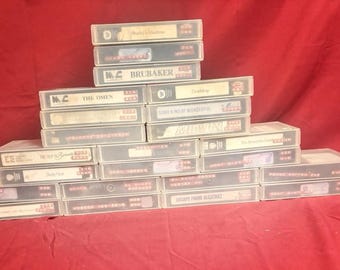 Betamax Lot Of 23 Beta Rental Video Tapes Rental Cases See List - Good Titles