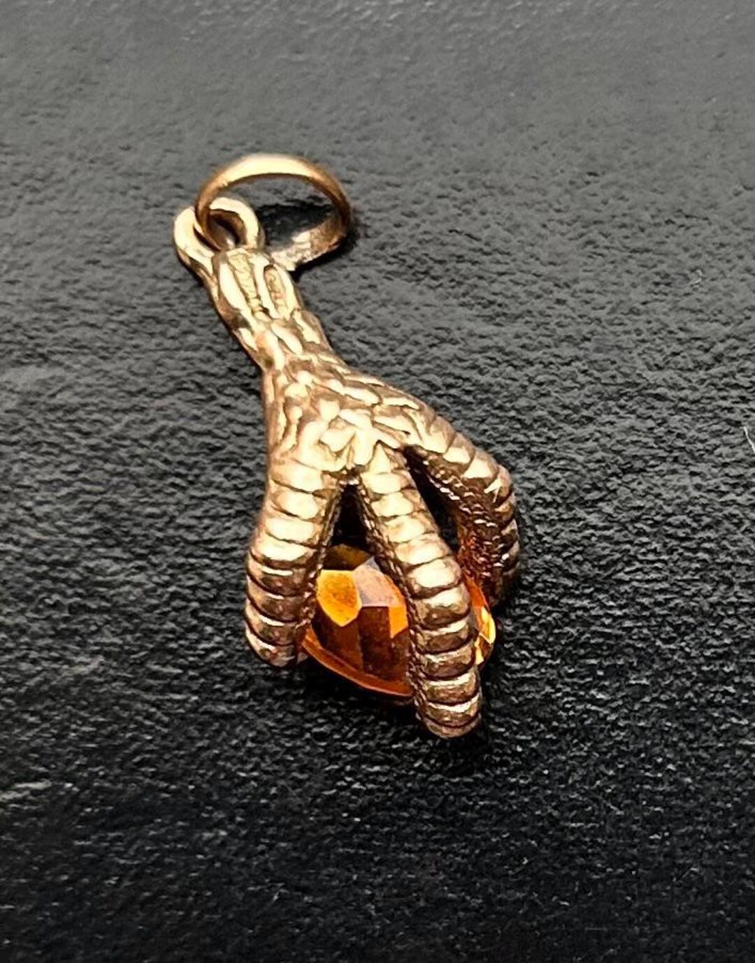 Vintage Eagle Claw With Amber Stone Gold Charm. 9ct Gold Hallmarked - Etsy
