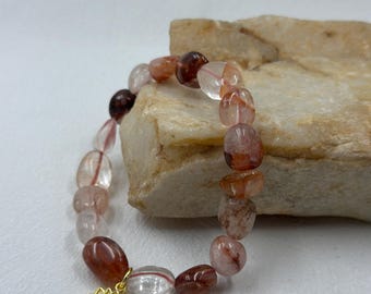 Handmade Red Flower Crystal Bracelet – Yoga Meditation Jewelry