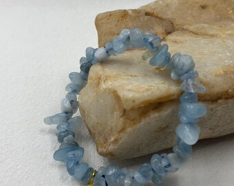 Raw Amazonite Beaded Bracelet – Handmade Jewelry for Calm & Balance