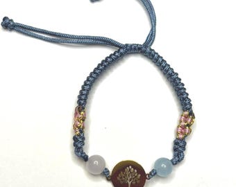 Rainbow Tourmaline Beads & Cord Bracelet – Personalized Handmade Family Jewelry Gift