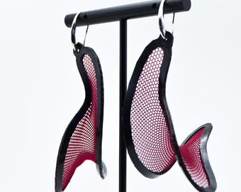 Aeris 3 - Pendientes textiles impresos en 3D / Joyas esculturales ligeras