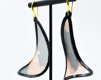 Mirae3 - Pendientes textiles impresos en 3D / Joyas esculturales ligeras