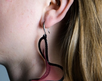 Ciel 4 - Pendientes textiles impresos en 3D / Joyas esculturales ligeras