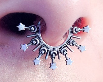 Celestial Aura Septum Piercing, Star, Constellation, Nose Ring, Statement, Sailor Moon, Couture, Oversized, Cute, Nose Jewelry, Conch