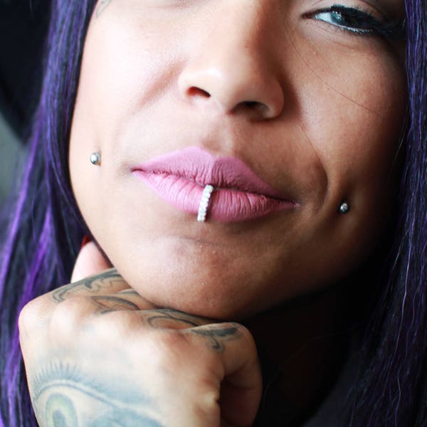 Diamond Lip Ring Etsy