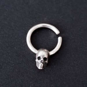 Ready to Ship, Last Minute Gift, Holiday, Christmas, Minimal Skull Septum Ring, Rocker, Gothic, Witch, Occult, Music Festival, Nose Ring