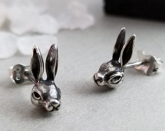Pendientes de conejo de plata, regalo para niña, regalo de Pascua, joyería de primavera, pendientes de conejo, Playboy, Sailor Moon, Kawaii, Liebre, Lindo, Tsukino Usagi