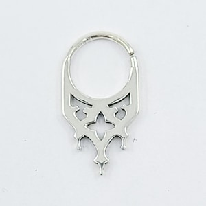 Gothic Church Septum, 16G Nose Ring, Cross, Religious, Goth Septum, Moon Phase, Fake Septum, Rocker Jewelry, Witch, Wicca, Witchy