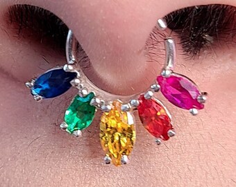 Rainbow Septum, LGBT, LGBTQIA, Lesbian, Gay Gift, Pride Jewelry, Festival, Bisexual, Queer, Support, Transgender, Transexual, Fake Nose Ring