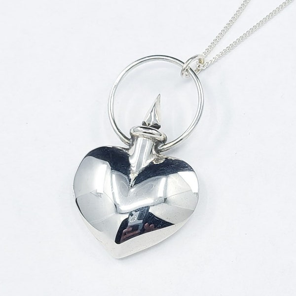 Silver Heart Urn Vial Pedant, Cremation Jewelry, Urn Necklace, Pet Loss, Memorial, Necklace for Ashes, Keepsake Urn, Ashes Pendant, Love