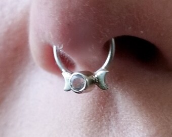 Opal Ball closure ring jewelry Anodized gold,Pink ball 16g barbell TITANIUM jewelry nibble ring jewellery,unique septum,earlobe