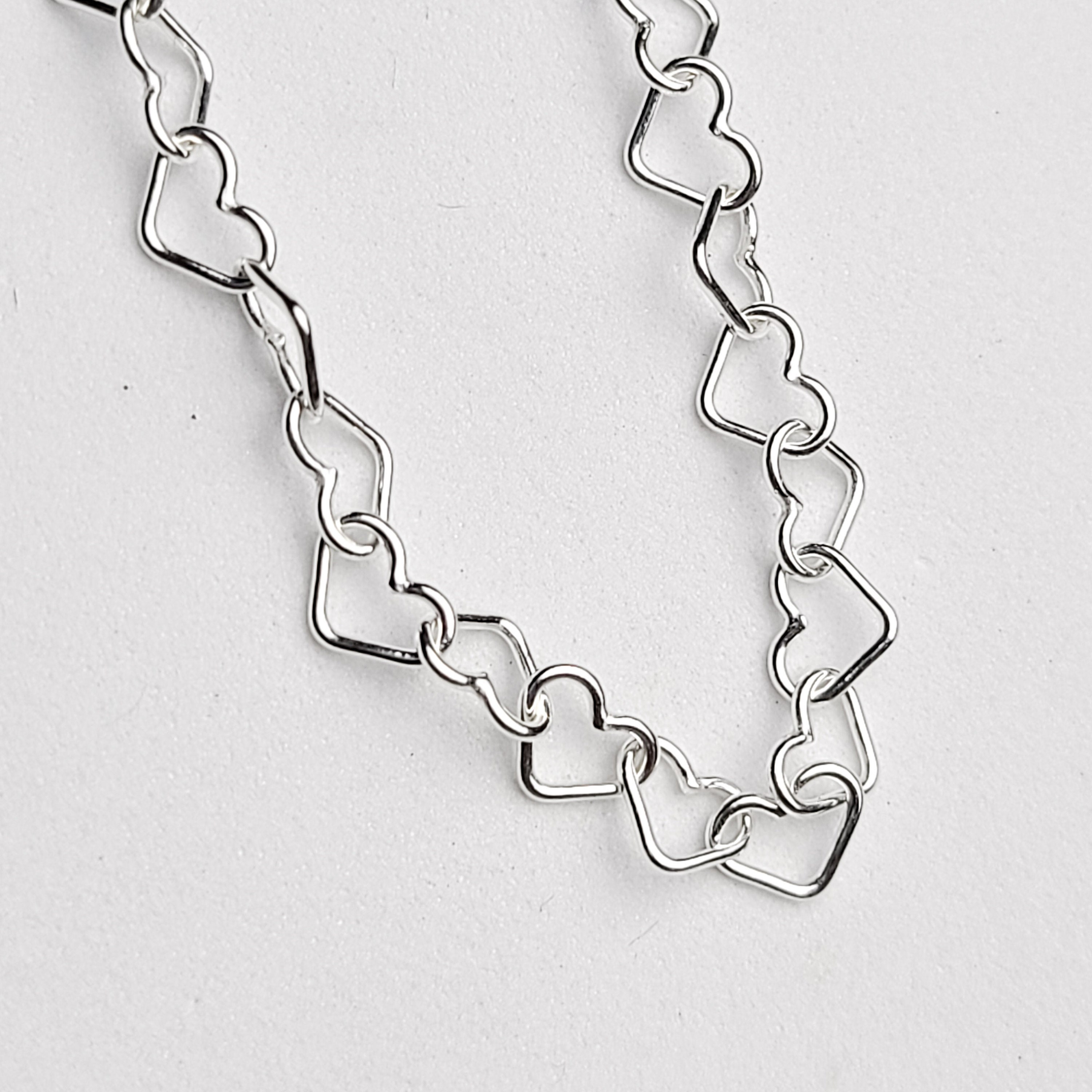 Tiny Heart Chain, Sterling Silver Heart Necklace, Small