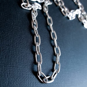 Massive Sterling Silver 6mm Cable Chain, Large, Heavy Thick Solid Necklace, Unisex, Rolo Chain, Gauge Chain, Finished Chain, Chunky, Mens