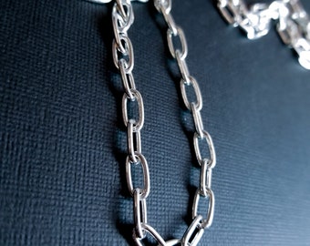 Massive Sterling Silver 6mm Cable Chain, Large, Heavy Thick Solid Necklace, Unisex, Rolo Chain, Gauge Chain, Finished Chain, Chunky, Mens