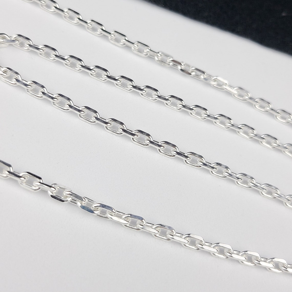 Heavy 4mm Diamond Cut Cable Chain Mens Finished Sterling Etsy Australia