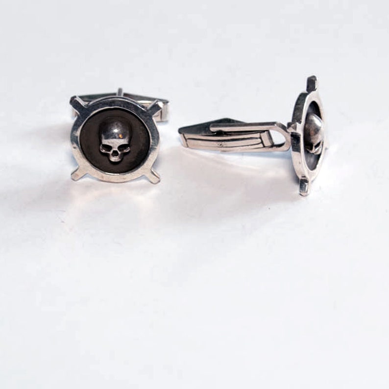 Skull Cufflinks, Dark Style, Memento Mori, Steampunk, Suit and Tie, Gothic Accessories, Mens Style, Fashion, Tie Clips, Cuff Links, Husband
