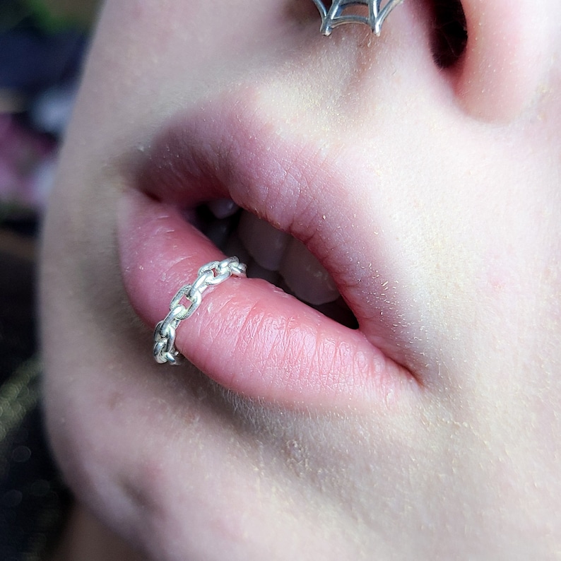 Chain Fake Lip Ring Fake Lip Cuff Lip Jewelry Faux Lip Etsy