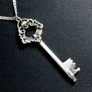 Victorian Skull Key Pendant, Vintage Key, Antique, Biker, Gothic Skull Jewelry, For Him, Unisex, Skeleton Pendant, Pirate, Halloween, Goth