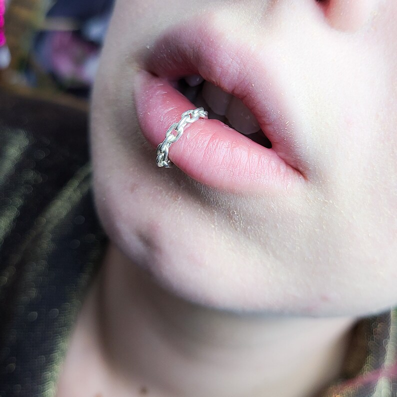 Chain Fake Lip Ring Fake Lip Cuff Lip Jewelry Faux Lip Etsy