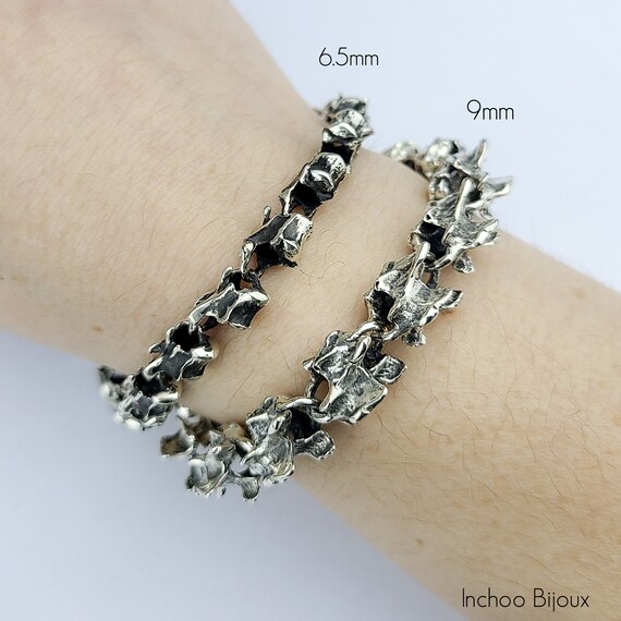大人のリッチ感【YOSTER】Vertebrae Bracelet Thin Vertebra Bracelet, Bone Jewelry, Bone Collector