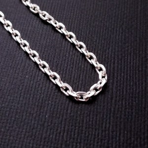 Sterlingzilveren 3,4 mm zware kabelketting, dikke massieve ketting, uniseks, roloketting, meterketting, afgewerkte ketting, grote hanger, dik, heren