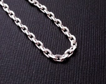 Cadena de cable gruesa de plata de ley de 3,4 mm, collar sólido y grueso, unisex, cadena rolo, cadena de calibre, cadena terminada, colgante grande, gruesa, para hombre.