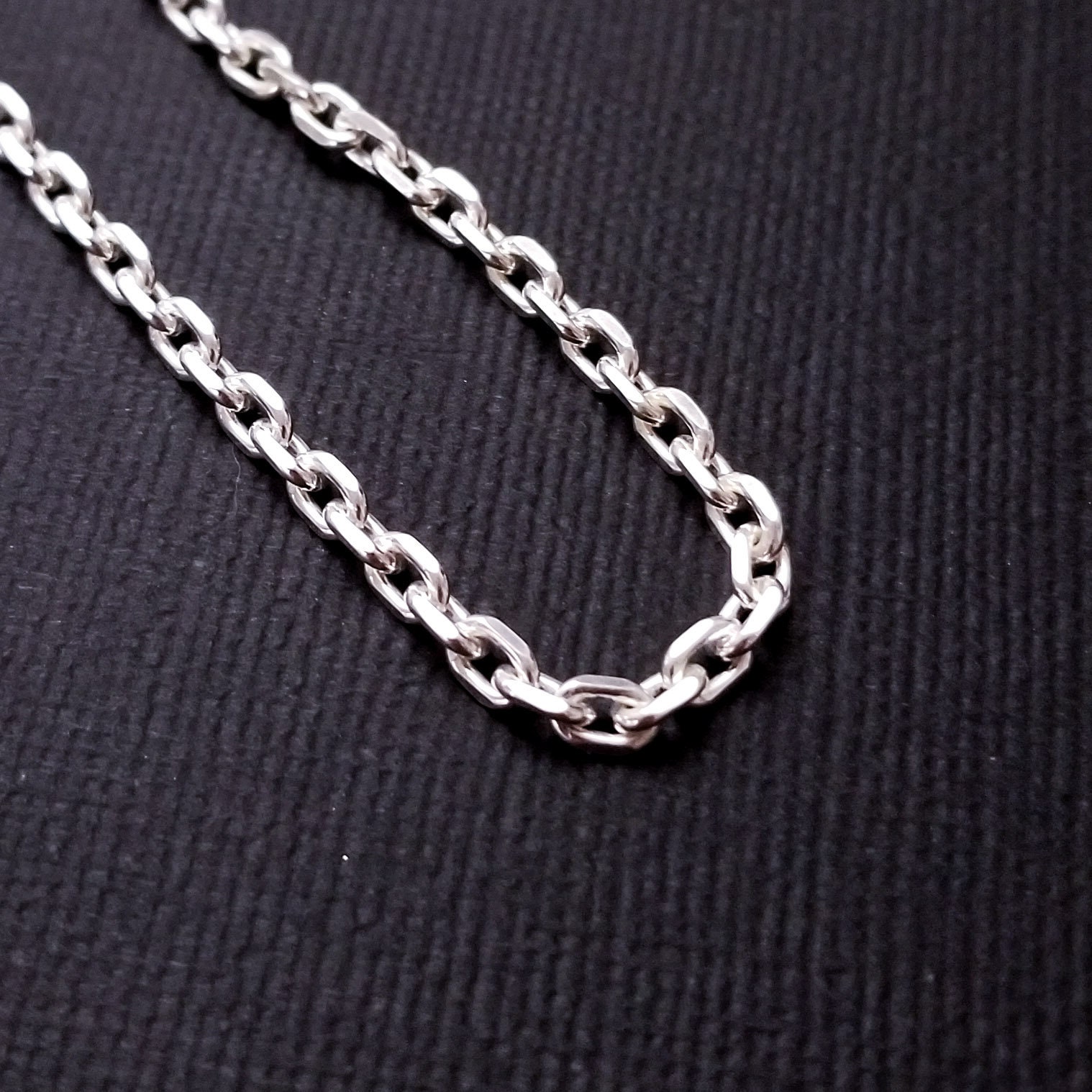 Mens silver cable chain necklace Clearance