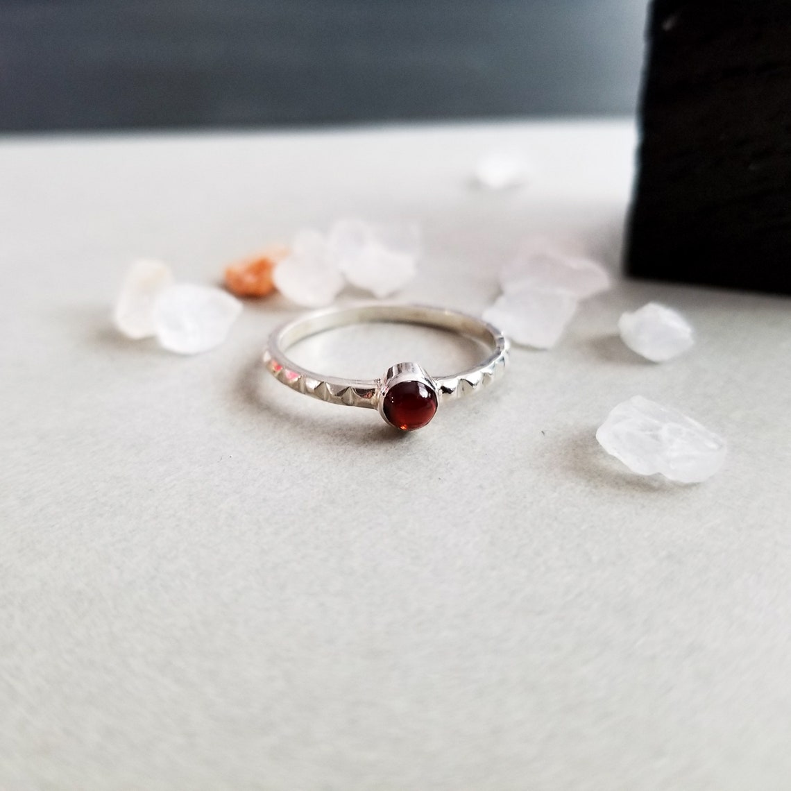 Red Ring Drop Garnet Blood Drop Studded Ring, Red Gemstone Ring, January Birthstone ...