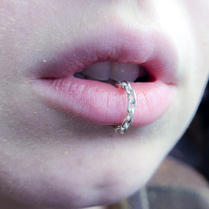 Chain Fake Lip Ring Fake Lip Cuff Lip Jewelry Faux Lip Etsy