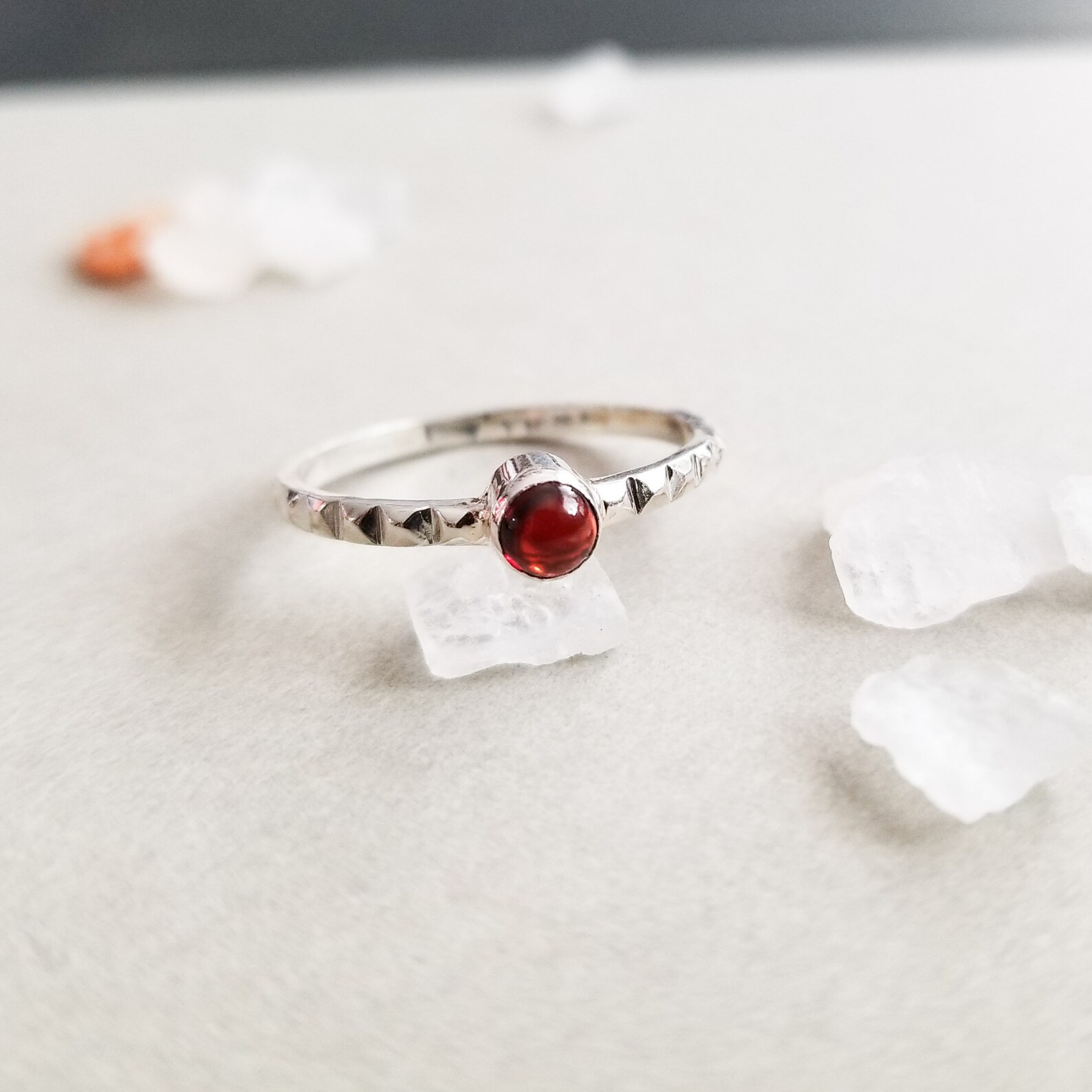 Red Ring Drop Garnet Blood Drop Studded Ring, Red Gemstone Ring, January Birthstone ...