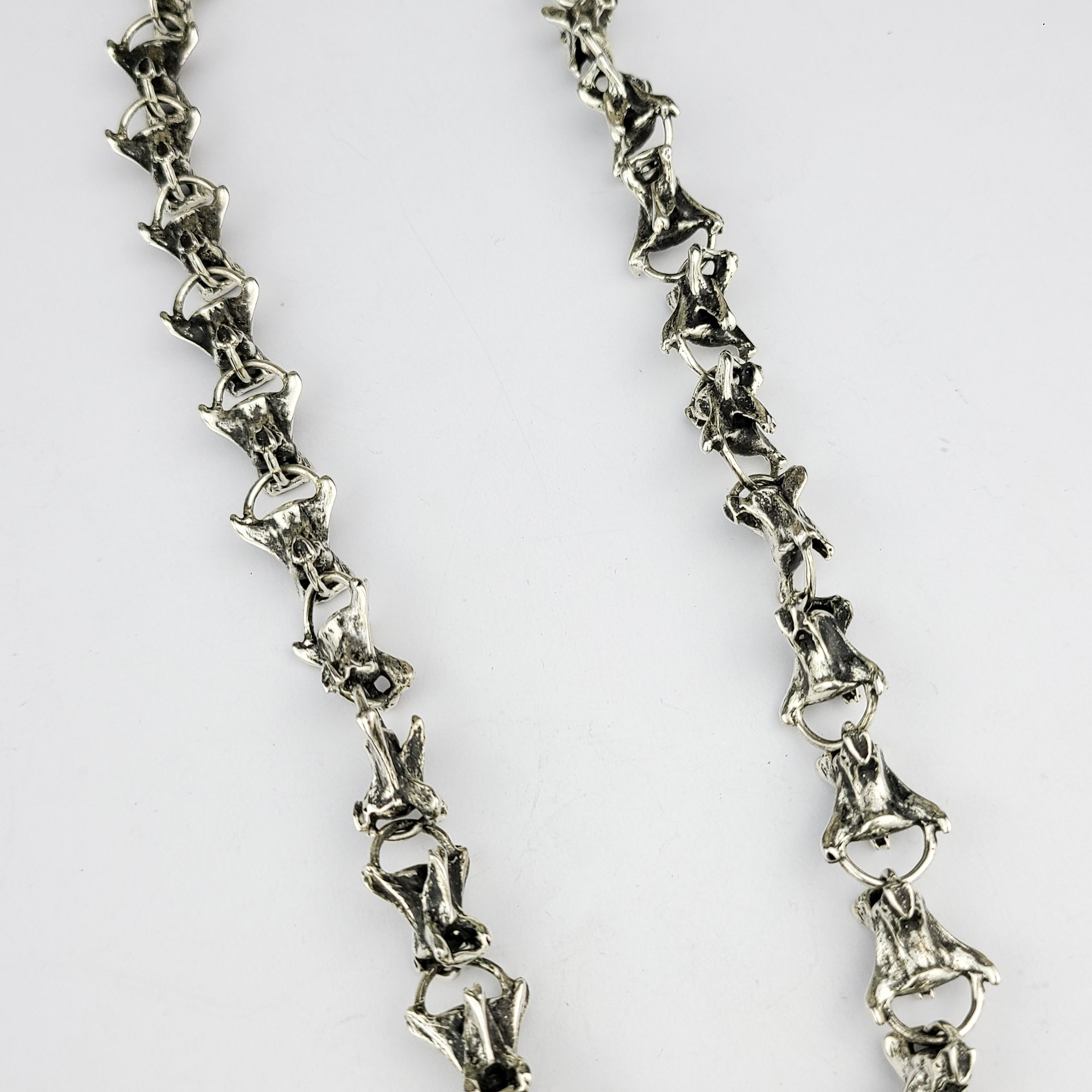 象の根付 Cruelty Free Real Animal Bone Spine Chain, Heavy Mens Chain