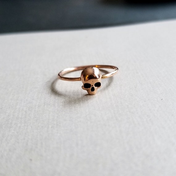 Rose gold 2024 skull engagement ring