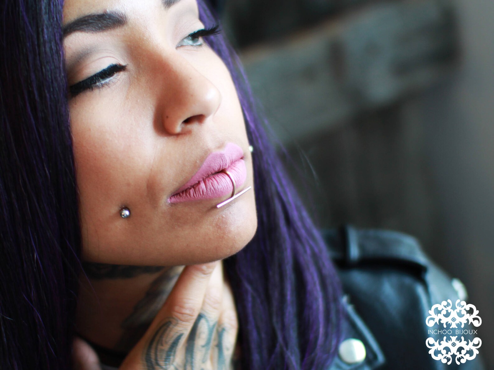 Solid Gold Fake Lip Ring 10k Gold Lip Cuff Snake Bites Faux Etsy