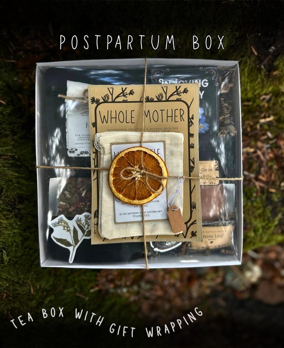 Postpartum Care Package with Organic Herbal Tea for a New Mom Recovery Gift Box
