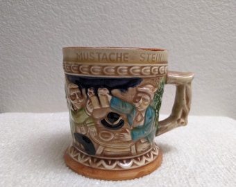 Vintage Lefton Ceramic Mustache Stein