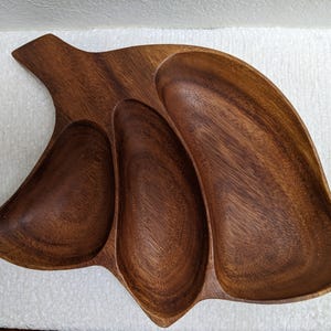 Vintage Monkey Pod Wood Segmented Serving Tray