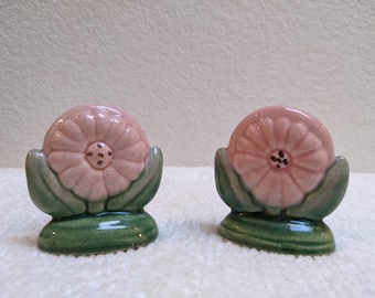 Vintage Pink Flower Salt and Pepper Shakers