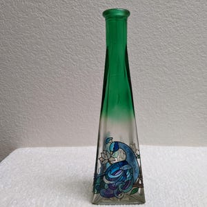 ガラスコレクション【Joan Baker ステンドグラス調 花瓶】 Joan Baker Vase - Etsy