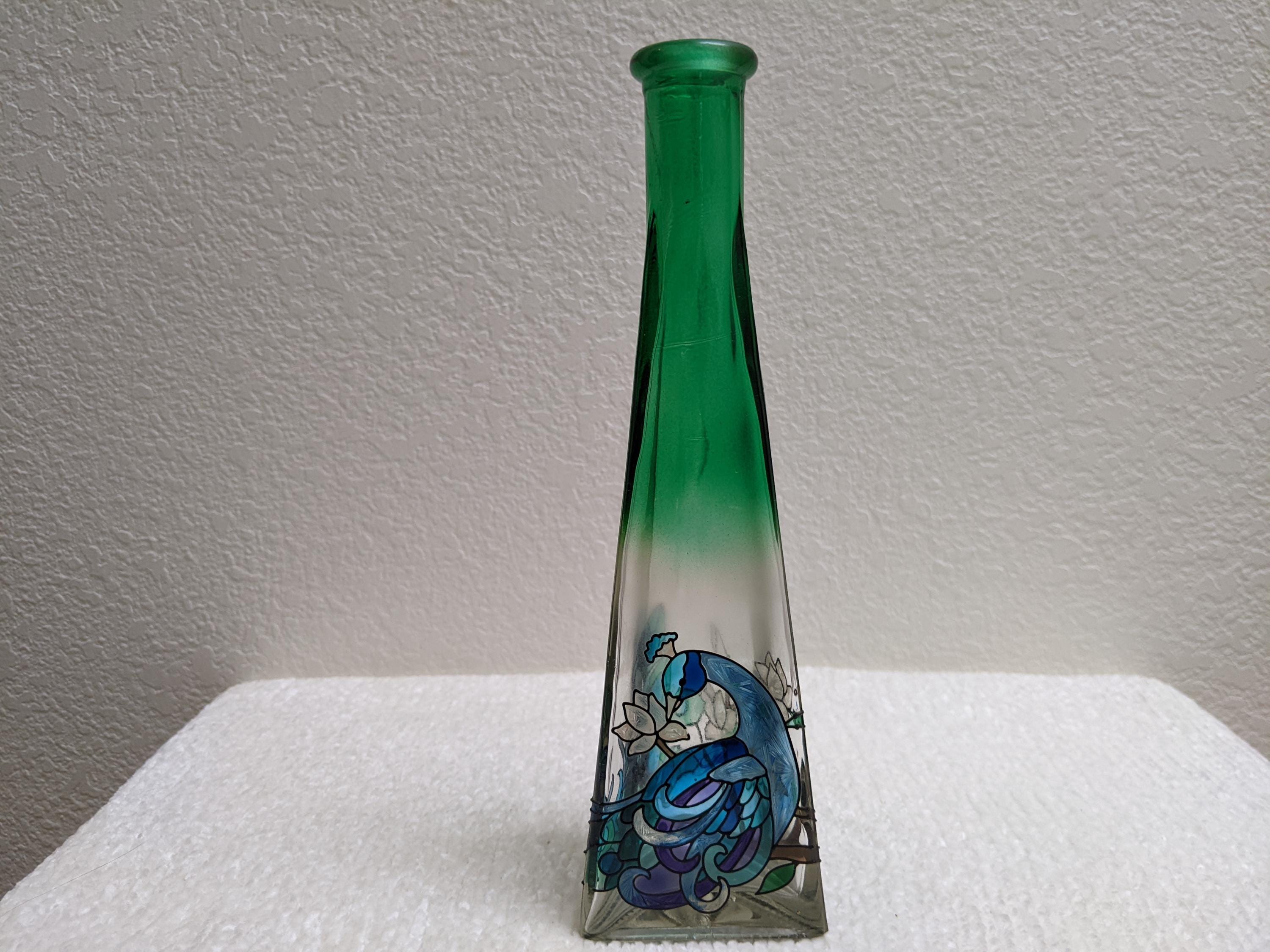 ガラスコレクション【Joan Baker ステンドグラス調 花瓶】 Joan Baker Vase - Etsy