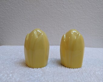 Vintage Art Deco Yellow Salt and Pepper Shakers