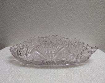 Vintage Cut Glass Serving Bowl
