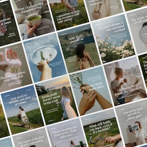 Mindfulness Instagram-mallar | Canva Wellness-paket (digital nedladdning)